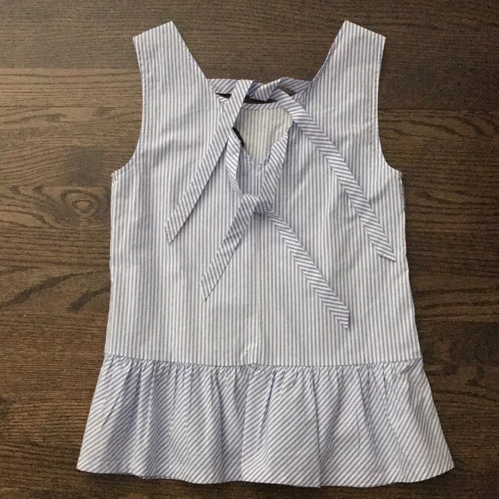 XXS J. Crew blue and white striped top sz S